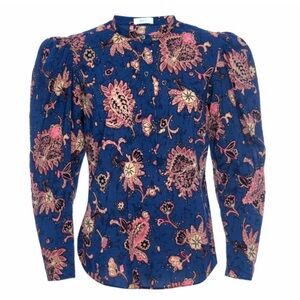 A.L.C. Marci Paisley Puff Sleeve Blouse
